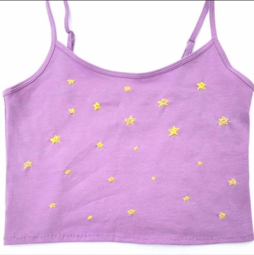 Embroidered crop tank